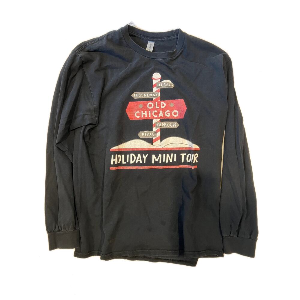 Old Chicago Black Long Sleeve Shirt Mens L